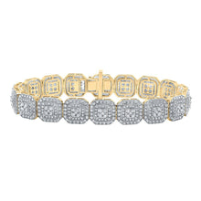 Load image into Gallery viewer, 10kt Yellow Gold Women's Round Diamond Square Link Bracelet - Sparkling Elegance - Splendid Jewellery