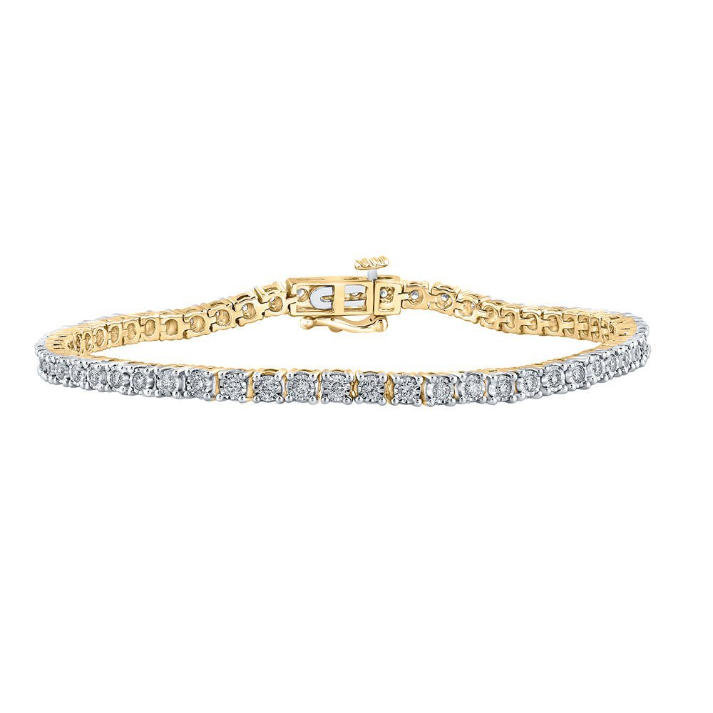 10kt Yellow Gold Women's Round Diamond Tennis Bracelet - 1 Cttw | Splendid Jewellery - Splendid Jewellery