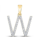 10kt Yellow Gold Womens Round Diamond W Initial Letter Pendant 1/4 Cttw | Radiant Elegance Diamond Pendant - Splendid Jewellery