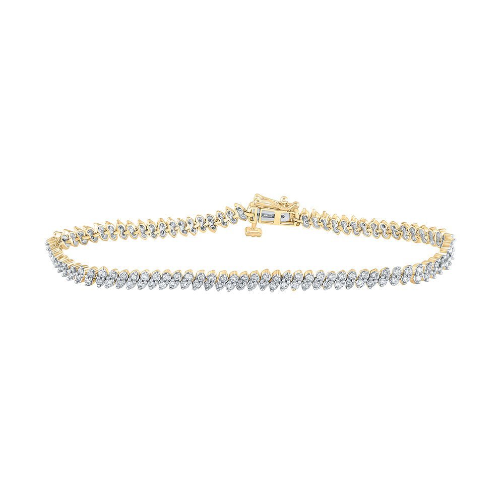 10kt Yellow Gold Women's Sparkling Diamond Tennis Bracelet - 1.5 Carat Total Weight - Splendid Jewellery