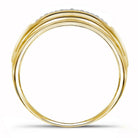 10kt Yellow Two - tone Gold Men's Round Diamond Double Row Wedding Band 1/10 Cttw | Luxurious Elegance - Splendid Jewellery