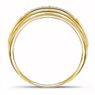 10kt Yellow Two - tone Gold Men's Round Diamond Double Row Wedding Band 1/10 Cttw | Luxurious Elegance - Splendid Jewellery