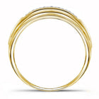 10kt Yellow Two - tone Gold Men's Round Diamond Double Row Wedding Band 1/10 Cttw | Luxurious Elegance - Splendid Jewellery
