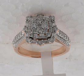 14K Rose Gold Baguette Diamond Designer Ring 1 Cttw - Splendid Jewellery