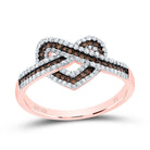 14K Rose Gold Diamond Cognac Heart Ring 1/2 Cttw - Splendid Jewellery