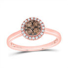 14K Rose Gold Diamond Cognac Ring 1/3 Cttw - Splendid Jewellery