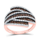 14K Rose Gold Diamond Cognac Women's Ring 1 1/4 Cttw - Splendid Jewellery