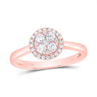 14K Rose Gold Diamond Designer Ring 1/3 Cttw - Splendid Jewellery