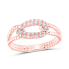 14K Rose Gold Diamond Designer Ring 1/5 Cttw - Splendid Jewellery