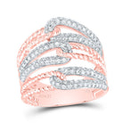 14K Rose Gold Diamond Designer Ring 3/4 Cttw - Splendid Jewellery