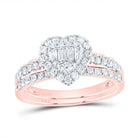 14K Rose Gold Diamond Diana Heart Bridal Set 5/8 Cttw - Splendid Jewellery