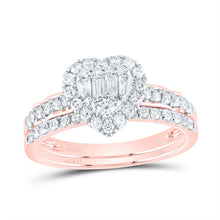 Load image into Gallery viewer, 14K Rose Gold Diamond Diana Heart Bridal Set 5/8 Cttw - Splendid Jewellery