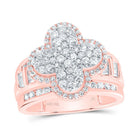 14K Rose Gold Diamond Fashion Clover Ring 1 1/3 Cttw - Splendid Jewellery