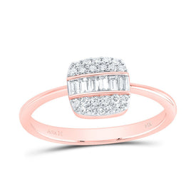 14K Rose Gold Diamond Fashion Cushion Ring 1/3 Cttw - Splendid Jewellery