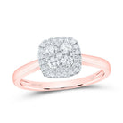 14K Rose Gold Diamond Fashion Cushion Ring 1/3 Cttw - Splendid Jewellery
