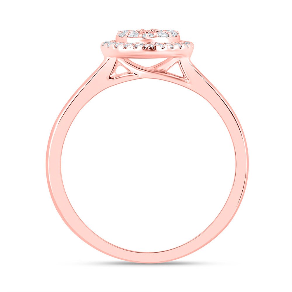 14K Rose Gold Diamond Fashion Heart Ring 1/3 Cttw - Splendid Jewellery