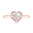 14K Rose Gold Diamond Fashion Heart Ring 1/3 Cttw - Splendid Jewellery