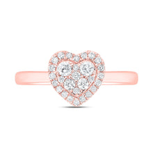 Load image into Gallery viewer, 14K Rose Gold Diamond Fashion Heart Ring 1/3 Cttw - Splendid Jewellery