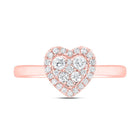 14K Rose Gold Diamond Fashion Heart Ring 1/3 Cttw - Splendid Jewellery