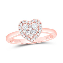 Load image into Gallery viewer, 14K Rose Gold Diamond Fashion Heart Ring 1/3 Cttw - Splendid Jewellery