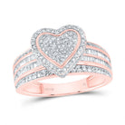14K Rose Gold Diamond Fashion Heart Ring 7/8 Cttw - Splendid Jewellery
