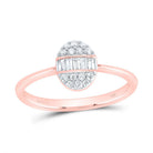14K Rose Gold Diamond Fashion Oval Ring 1/4 Cttw - Splendid Jewellery