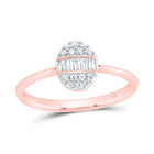 14K Rose Gold Diamond Fashion Oval Ring 1/4 Cttw - Splendid Jewellery