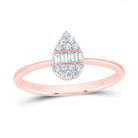 14K Rose Gold Diamond Fashion Pear Ring 1/5 Cttw - Splendid Jewellery