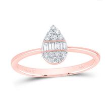 Load image into Gallery viewer, 14K Rose Gold Diamond Fashion Pear Ring 1/5 Cttw - Splendid Jewellery