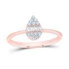 14K Rose Gold Diamond Fashion Pear Ring 1/5 Cttw - Splendid Jewellery