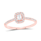 14K Rose Gold Diamond Fashion Promise Emerald Ring 1/3 Cttw - Splendid Jewellery