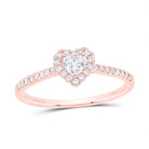 14K Rose Gold Diamond Fashion Promise Heart Ring 1/3 Cttw - Splendid Jewellery