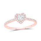 14K Rose Gold Diamond Fashion Promise Heart Ring 1/3 Cttw - Splendid Jewellery