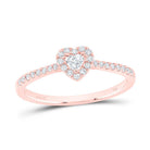 14K Rose Gold Diamond Fashion Promise Heart Ring 1/4 Cttw - Splendid Jewellery
