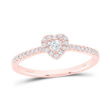 Load image into Gallery viewer, 14K Rose Gold Diamond Fashion Promise Heart Ring 1/4 Cttw - Splendid Jewellery