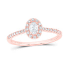 14K Rose Gold Diamond Fashion Promise Oval Ring 1/3 Cttw - Splendid Jewellery