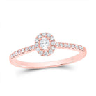 14K Rose Gold Diamond Fashion Promise Oval Ring 1/4 Cttw - Splendid Jewellery
