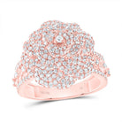 14K Rose Gold Diamond Fashion Rose Ring 2 Cttw - Splendid Jewellery
