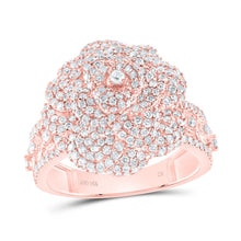 Load image into Gallery viewer, 14K Rose Gold Diamond Fashion Rose Ring 2 Cttw - Splendid Jewellery