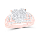 14K Rose Gold Diamond Heart Bridal Wedding Engagement Ring 1 Cttw - Splendid Jewellery