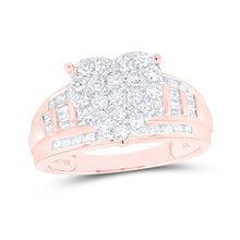 Load image into Gallery viewer, 14K Rose Gold Diamond Heart Bridal Wedding Engagement Ring 1 Cttw - Splendid Jewellery