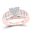 14K Rose Gold Diamond Heart Bridal Wedding Engagement Ring 1/2 Cttw - Splendid Jewellery