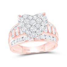 Load image into Gallery viewer, 14K Rose Gold Diamond Heart Bridal Wedding Engagement Ring 2 Cttw - Splendid Jewellery