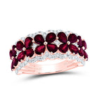 14K Rose Gold Diamond Ruby Gemstone Ring 1/2 Cttw - Splendid Jewellery