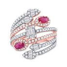 14K Rose Gold Natural Ruby Women's Oval Ruby Modern Fashion Cocktail Ring 1 1 1/5 Cttw - Splendid Jewellery