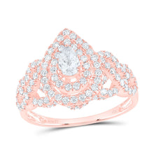 Load image into Gallery viewer, 14K Rose Gold Pear Diamond Bliss Bridal Set 2 Halo 1 Cttw - Splendid Jewellery