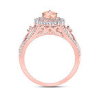 14K Rose Gold Pear Natural Morganite Ring 3/8 Cttw - Splendid Jewellery