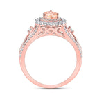 14K Rose Gold Pear Natural Morganite Ring 3/8 Cttw - Splendid Jewellery