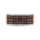 14K Rose Gold Round Brown Diamond Women's Brown Band Ring 1 Cttw - Splendid Jewellery