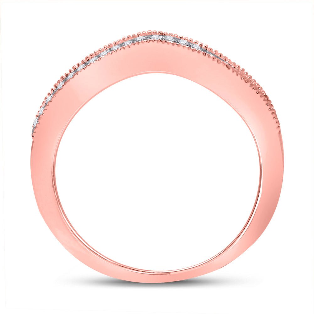 14K Rose Gold Round Diamond Enhancer Band 1/12 Cttw - Splendid Jewellery